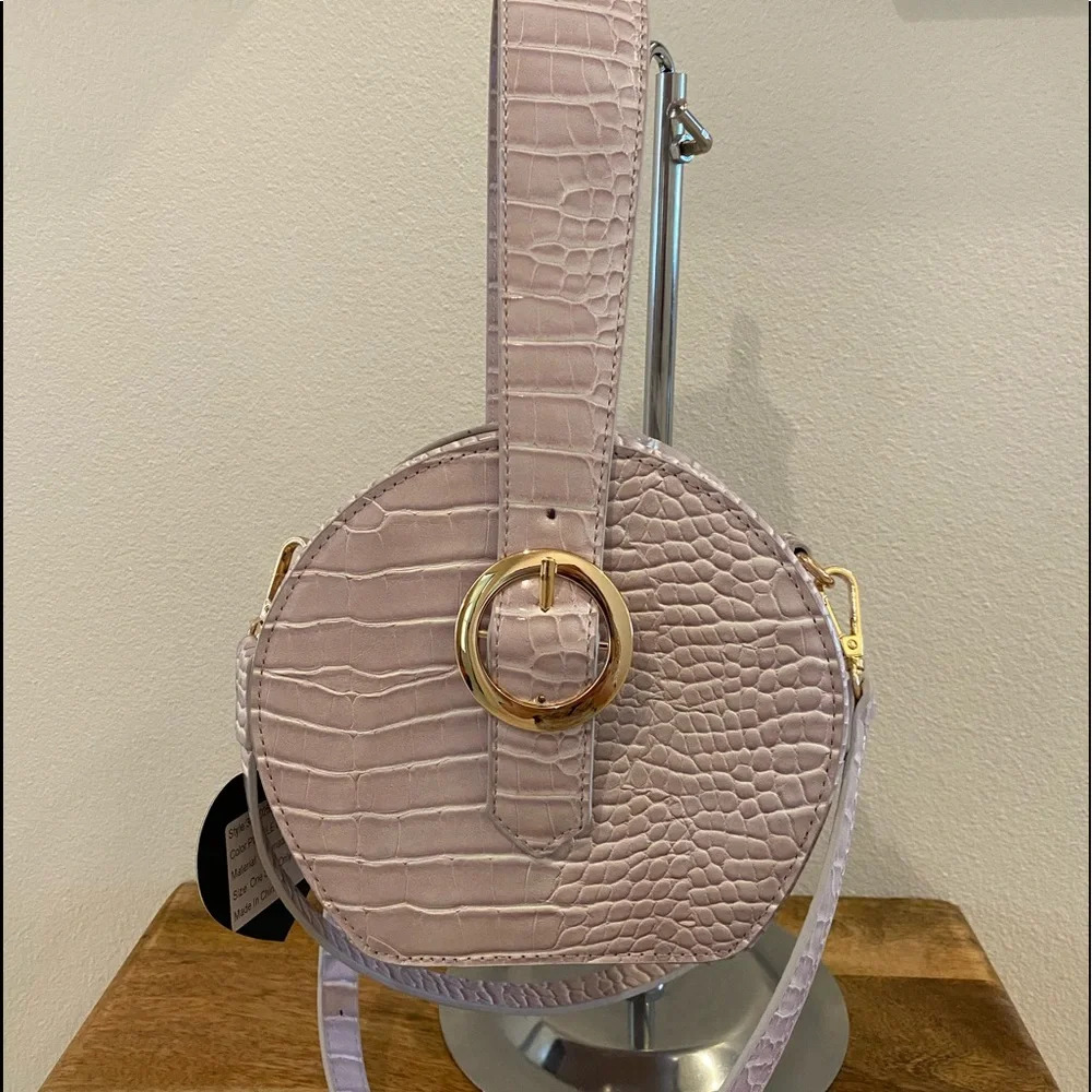 Imoshion Vegan Croc Light Purple Round Crossbody - Picture 3 of 13